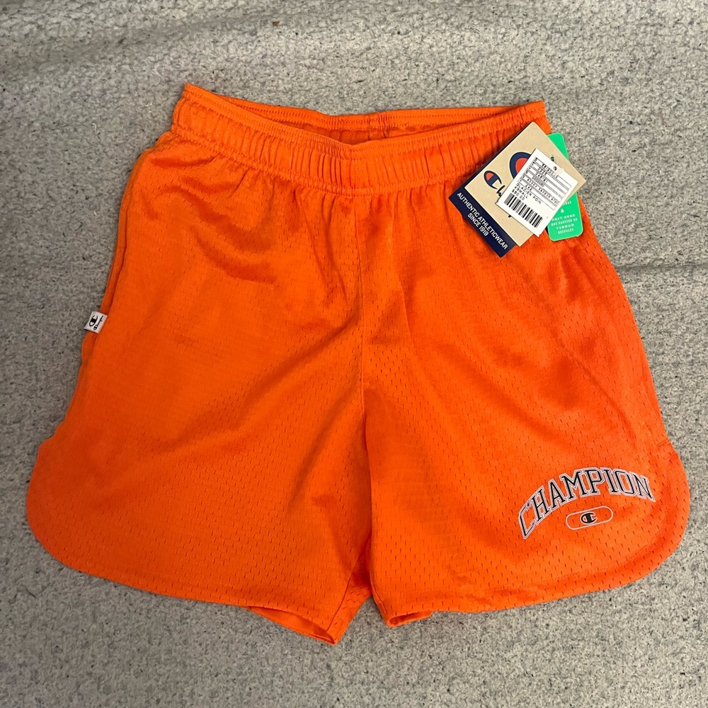 Champion NWT vintage shorts men X-small orange zip pockets. Short. New with tags
